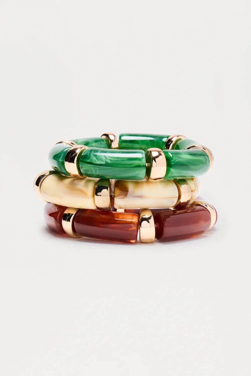 La Isla 3 Piece Bracelet Set - Multi Color - Honto Fashion