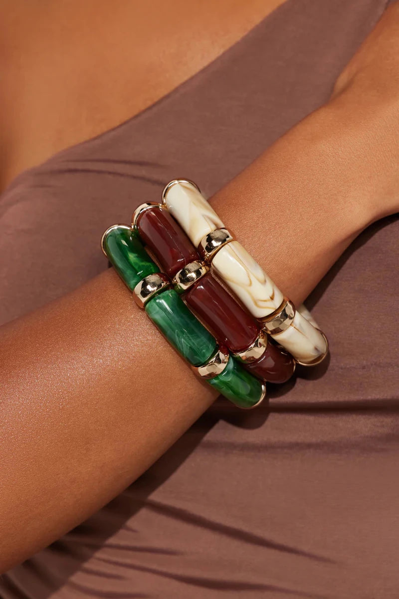 La Isla 3 Piece Bracelet Set - Multi Color - Honto Fashion