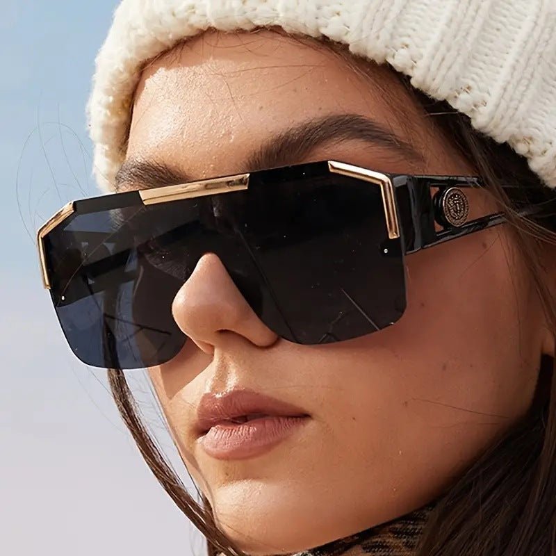 Oversized Shield Square Sunglasses - Honto Fashion