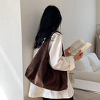 Oversized Suede Hobo Tote Bag - Honto Fashion