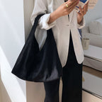 Oversized Suede Hobo Tote Bag - Honto Fashion