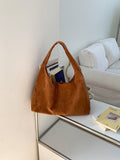 Oversized Suede Hobo Tote Bag - Honto Fashion