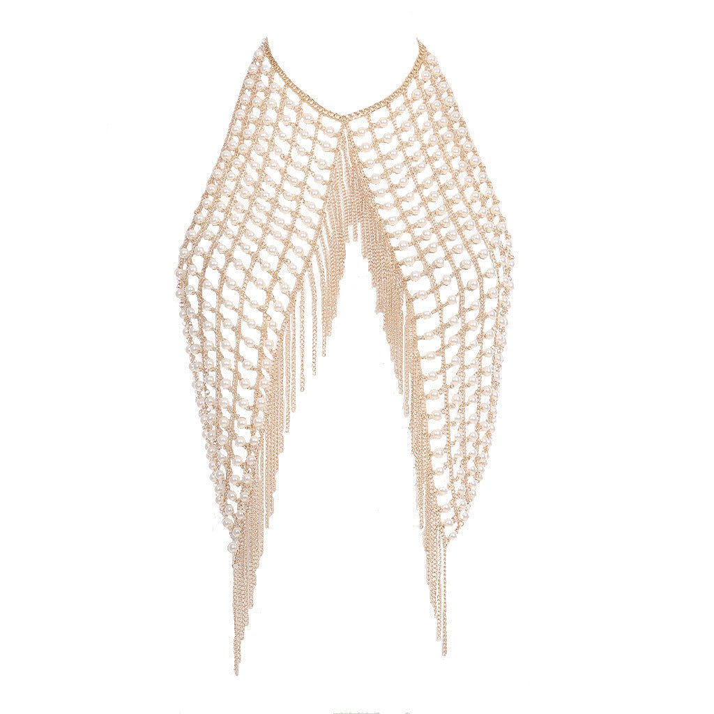 Pearl Shoulder Cape Body Chain - Honto Fashion