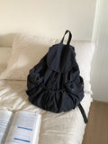 Pleated Nylon Drawstring Backpack - Honto Fashion