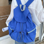 Pleated Nylon Drawstring Backpack - Honto Fashion