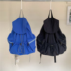 Pleated Nylon Drawstring Backpack - Honto Fashion