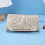 Pleated Shimmer Evening Clutch - Honto Fashion