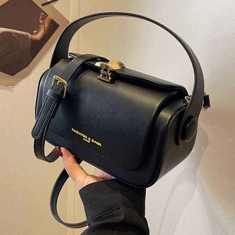 Structured Leather Box Bag - Honto Fashion