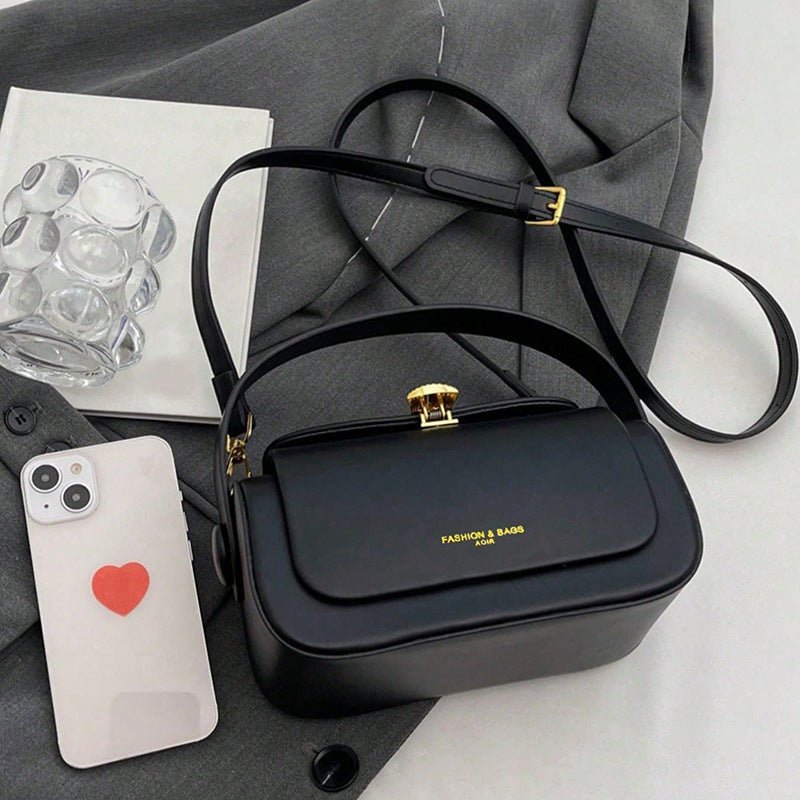 Structured Leather Box Bag - Honto Fashion