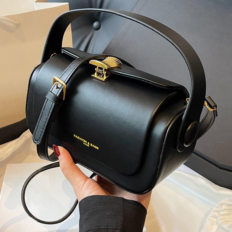 Structured Leather Box Bag - Honto Fashion