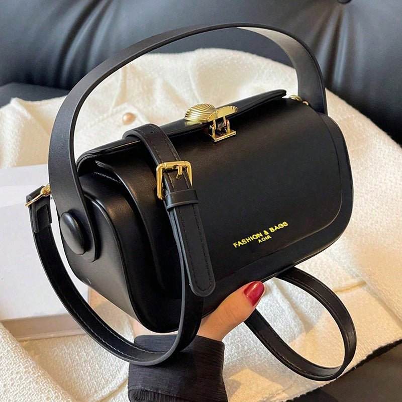 Structured Leather Box Bag - Honto Fashion