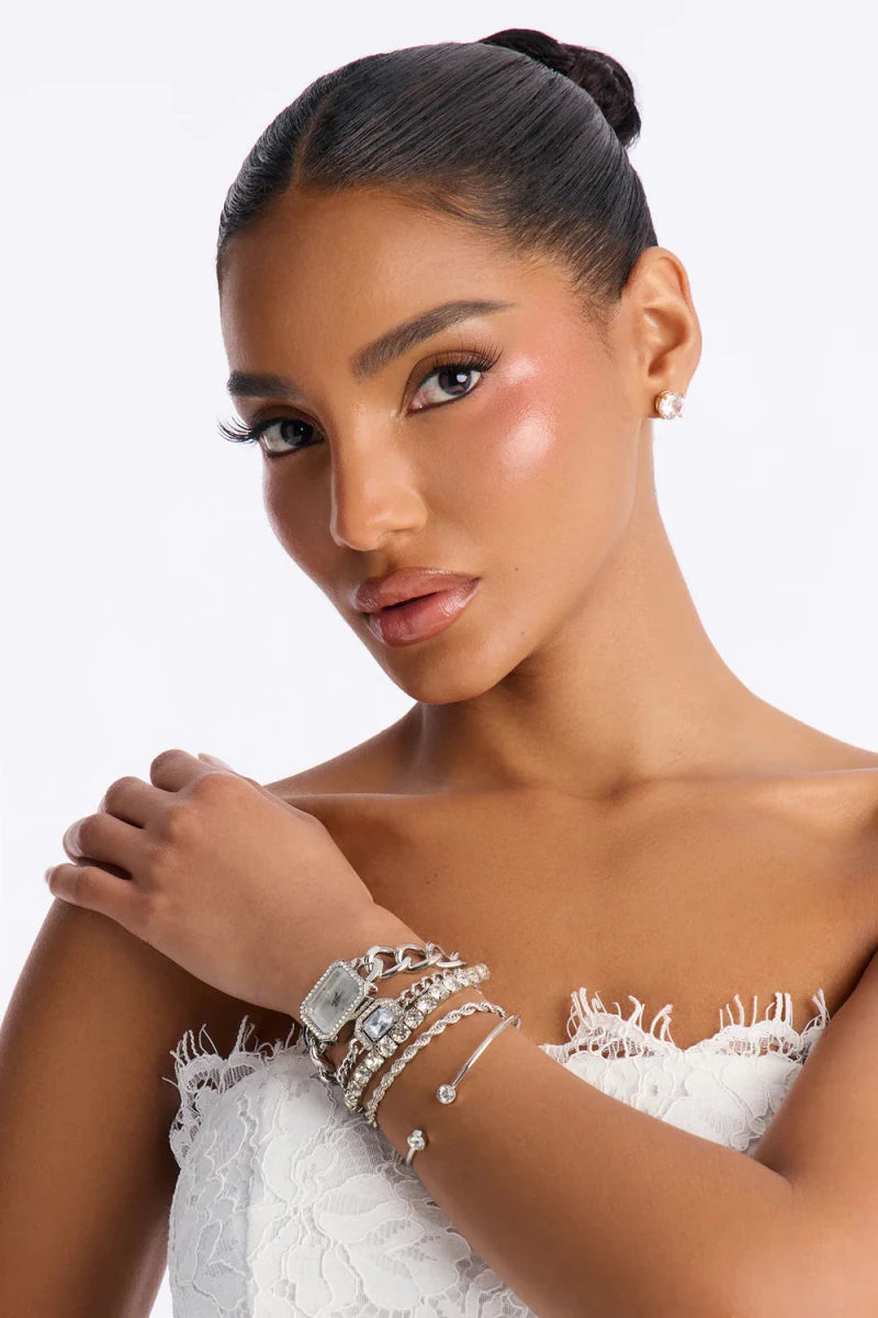 Time Will Tell 5 Piece Watch And Bracelet Set - Honto Fashion