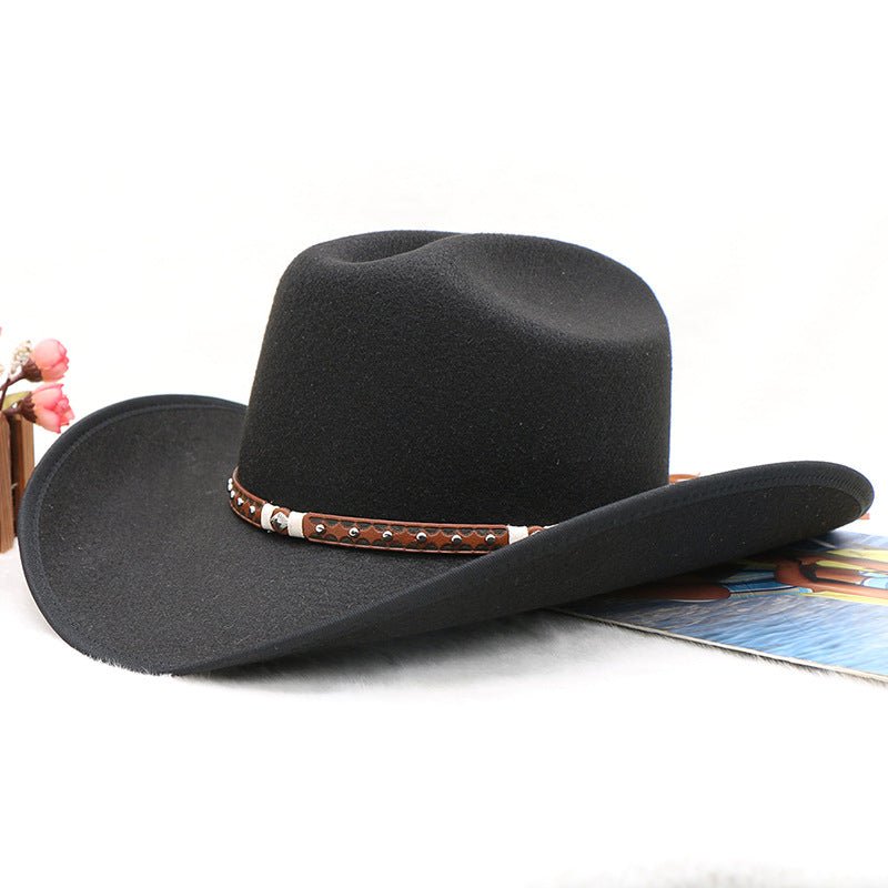 Wide Brim Western Cowboy Hat - Honto Fashion