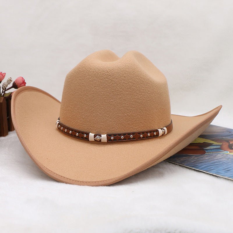 Wide Brim Western Cowboy Hat - Honto Fashion