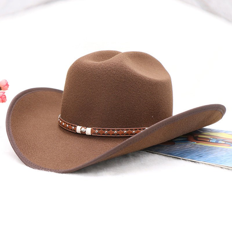 Wide Brim Western Cowboy Hat - Honto Fashion