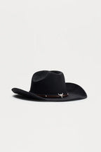 Woolen Cowboy Hat with Bull Head - Honto Fashion